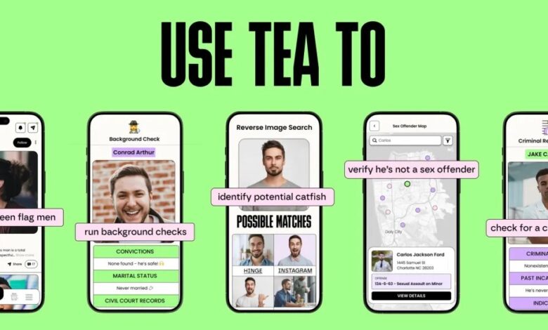 تطبيق Tea للتعارف - صورة رئيسية توضيحية